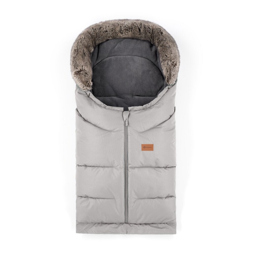 PETITE&MARS-KOMPLEKTS Bērnu ratu maiss 4in1 ARCTIC + stroller roka muffs FURRY Champagne Shower