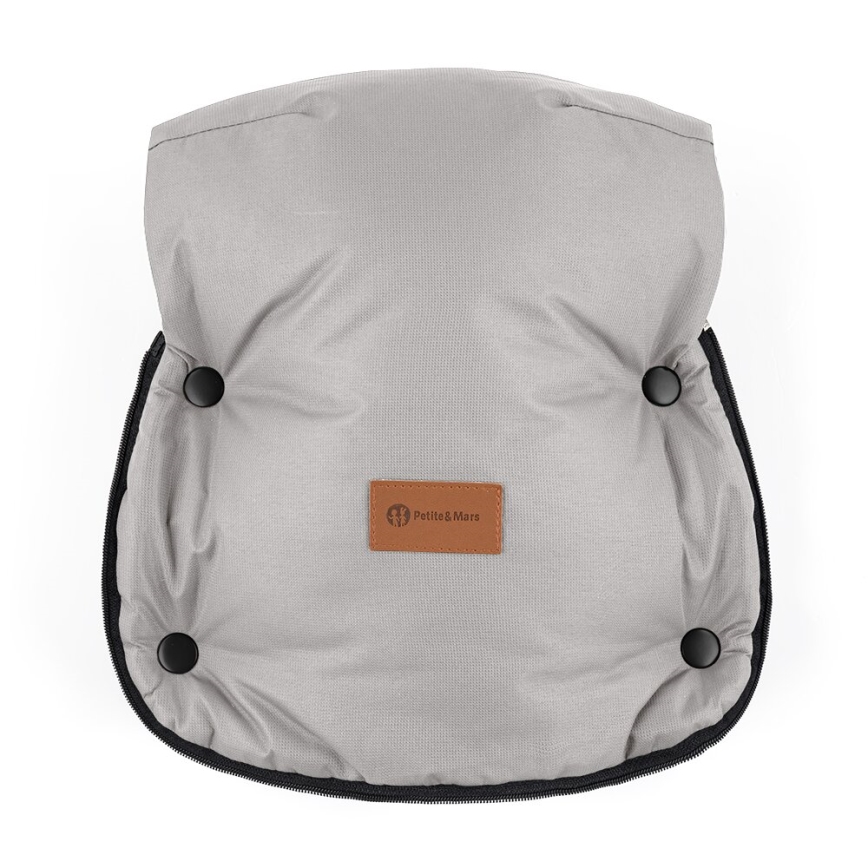 PETITE&MARS-KOMPLEKTS Bērnu ratu maiss 4in1 ARCTIC + stroller roka muffs FURRY Champagne Shower