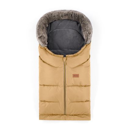 PETITE&MARS - KOMPLEKTS Bērnu ratu maiss 4in1 ARCTIC + stroller roka muffs FURRY Elegant Caramel