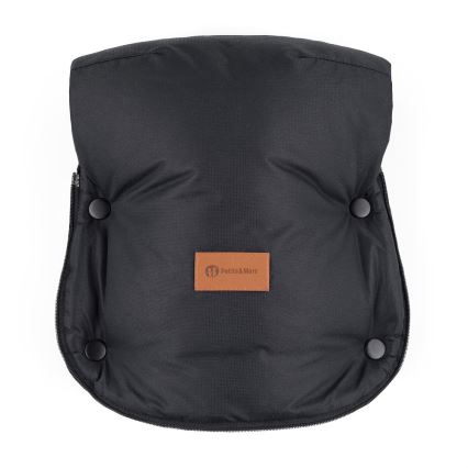 PETITE&MARS - KOMPLEKTS Bērnu ratu maiss 4in1 ARCTIC + stroller roka muffs FURRY Forever Black