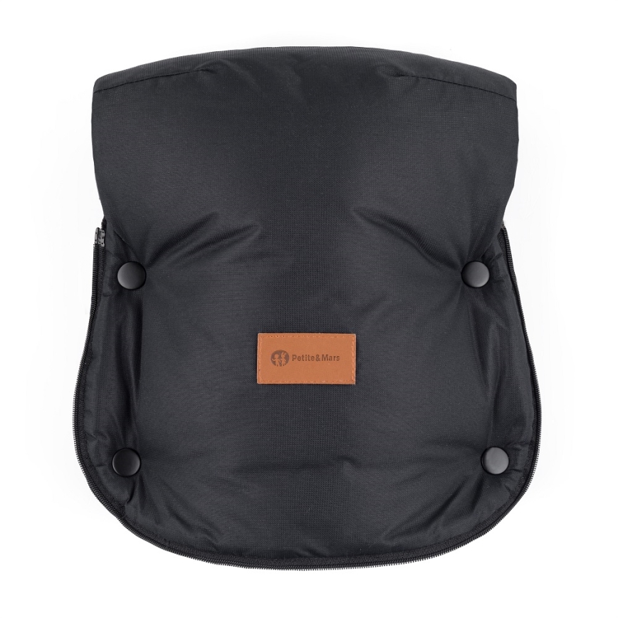 PETITE&MARS - KOMPLEKTS Bērnu ratu maiss 4in1 ARCTIC + stroller roka muffs FURRY Forever Black