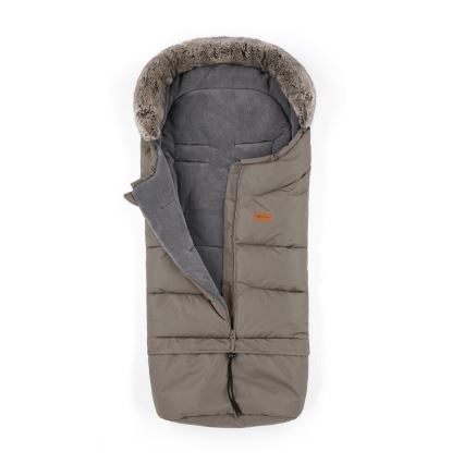 PETITE&MARS - KOMPLEKTS Bērnu ratu maiss 4in1 ARCTIC + stroller roka muffs FURRY Mocha Mousse