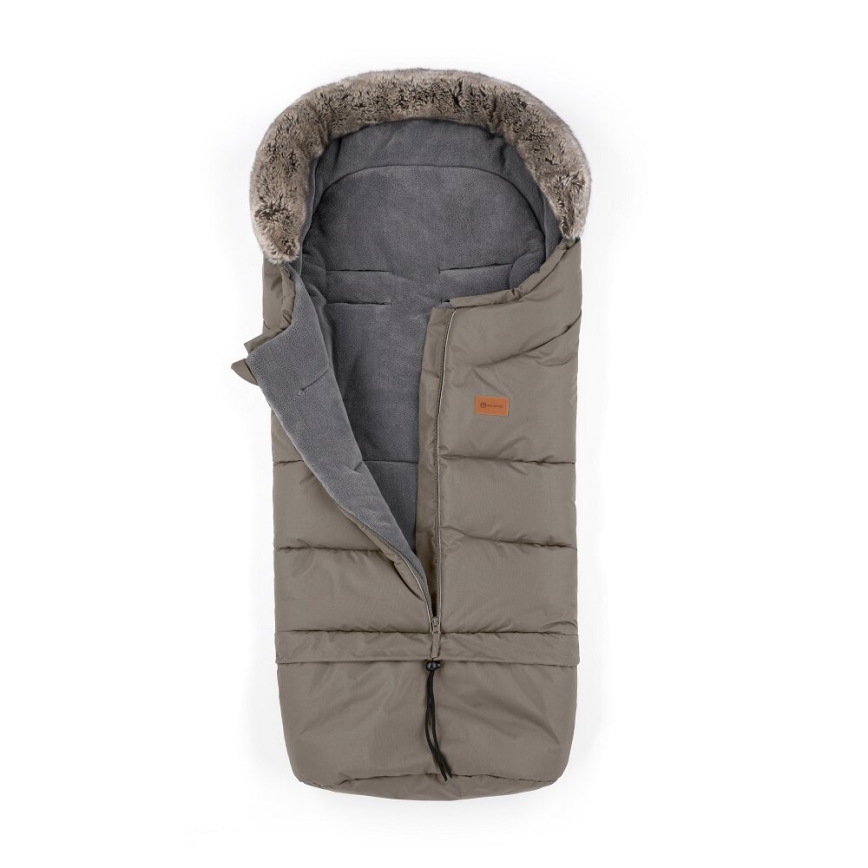 PETITE&MARS - KOMPLEKTS Bērnu ratu maiss 4in1 ARCTIC + stroller roka muffs FURRY Mocha Mousse