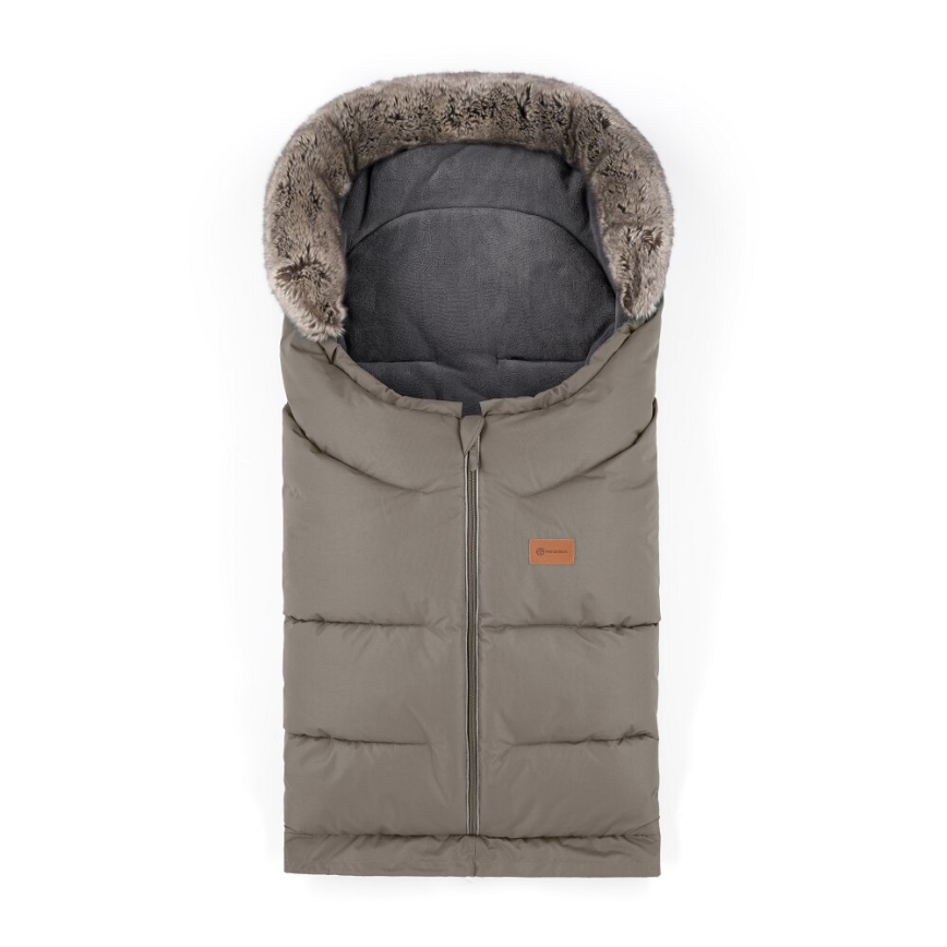 PETITE&MARS - KOMPLEKTS Bērnu ratu maiss 4in1 ARCTIC + stroller roka muffs FURRY Mocha Mousse