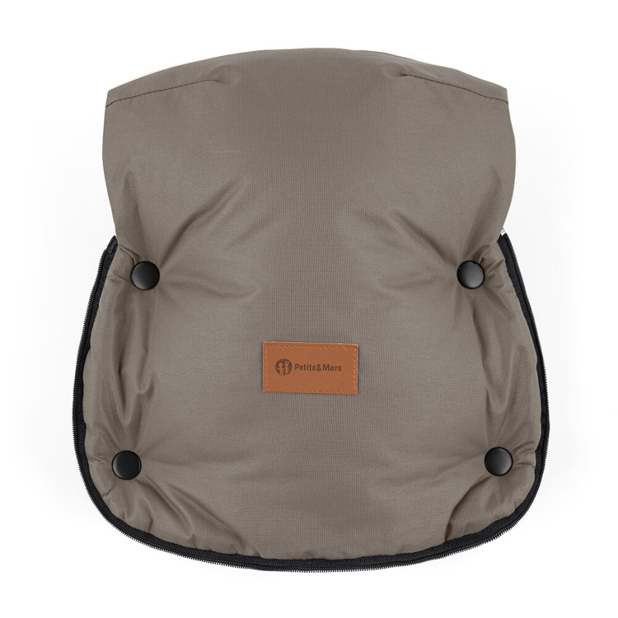 PETITE&MARS - KOMPLEKTS Bērnu ratu maiss 4in1 ARCTIC + stroller roka muffs FURRY Mocha Mousse