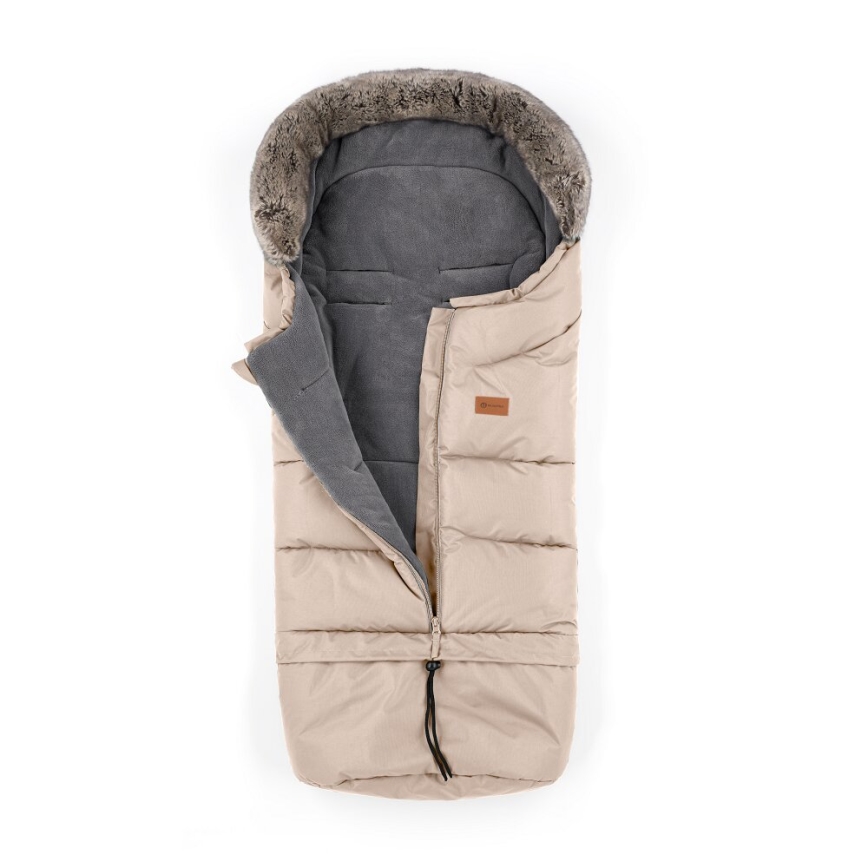 PETITE&MARS - KOMPLEKTS Bērnu ratu maiss 4in1 ARCTIC + stroller roka muffs FURRY roze Petal