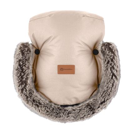 PETITE&MARS - KOMPLEKTS Bērnu ratu maiss 4in1 ARCTIC + stroller roka muffs FURRY roze Petal
