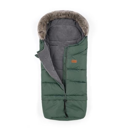 PETITE&MARS - KOMPLEKTS Bērnu ratu maiss 4in1 ARCTIC + stroller roka muffs FURRY Veritable Khaki