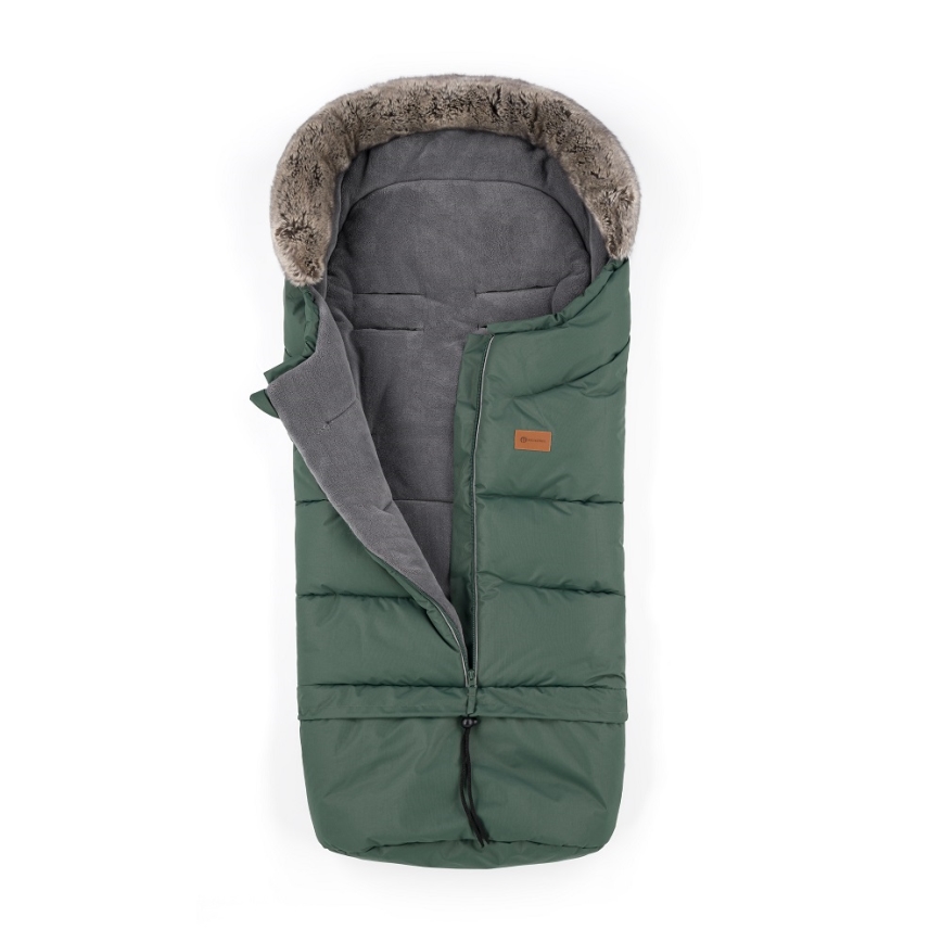 PETITE&MARS - KOMPLEKTS Bērnu ratu maiss 4in1 ARCTIC + stroller roka muffs FURRY Veritable Khaki