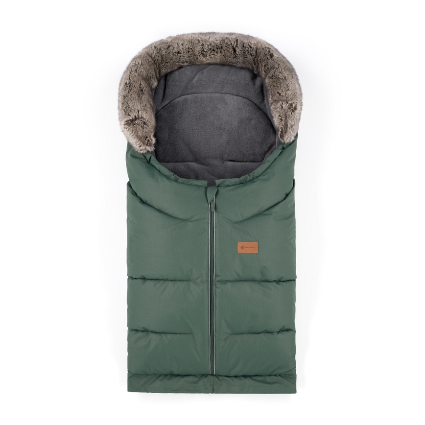 PETITE&MARS - KOMPLEKTS Bērnu ratu maiss 4in1 ARCTIC + stroller roka muffs FURRY Veritable Khaki