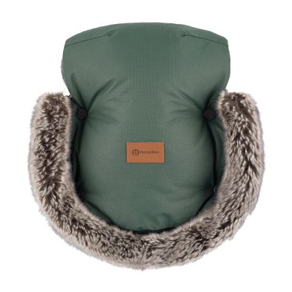 PETITE&MARS - KOMPLEKTS Bērnu ratu maiss 4in1 ARCTIC + stroller roka muffs FURRY Veritable Khaki