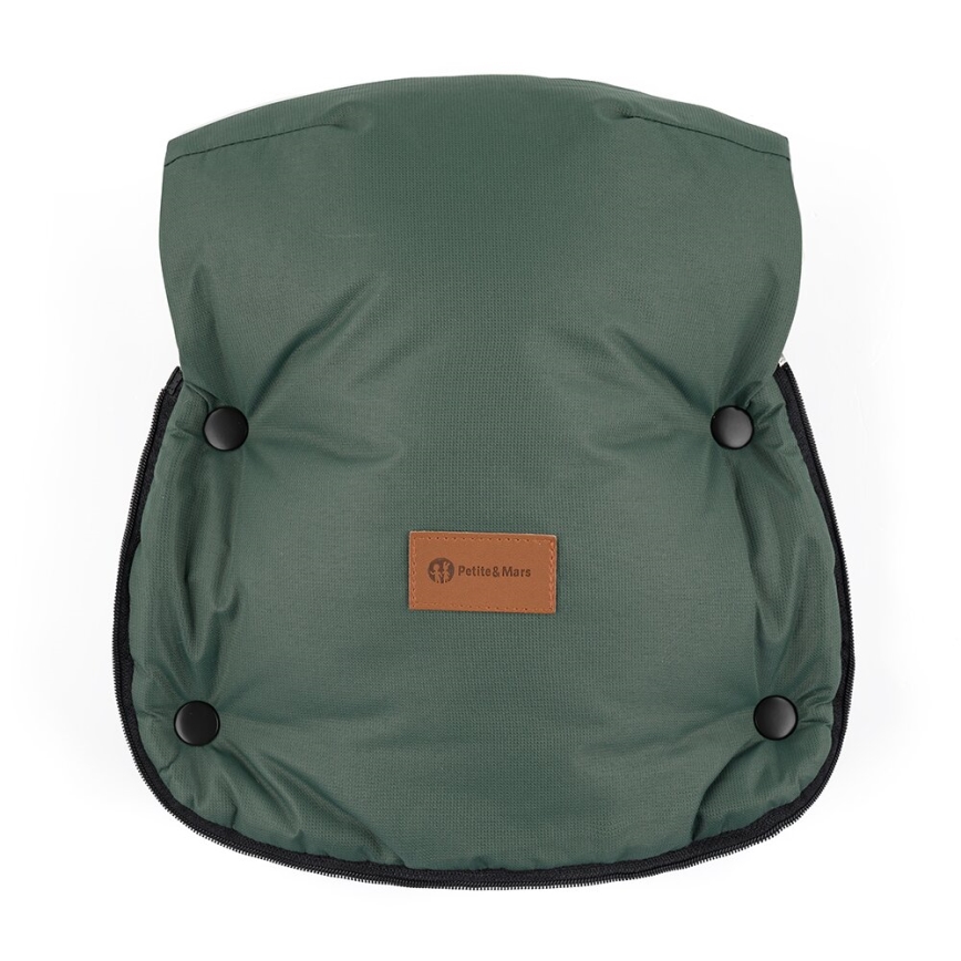 PETITE&MARS - KOMPLEKTS Bērnu ratu maiss 4in1 ARCTIC + stroller roka muffs FURRY Veritable Khaki
