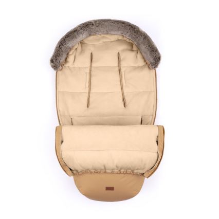 PETITE&MARS - KOMPLEKTS Bērnu ratu maiss 4in1 COMFY + stroller roka muffs FURRY Elegant Caramel