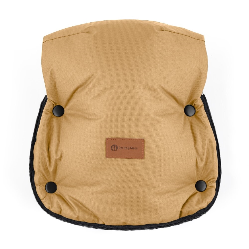 PETITE&MARS - KOMPLEKTS Bērnu ratu maiss 4in1 COMFY + stroller roka muffs FURRY Elegant Caramel