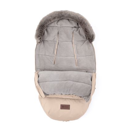 PETITE&MARS - KOMPLEKTS Bērnu ratu maiss 4in1 COMFY + stroller roka muffs FURRY roze Petal