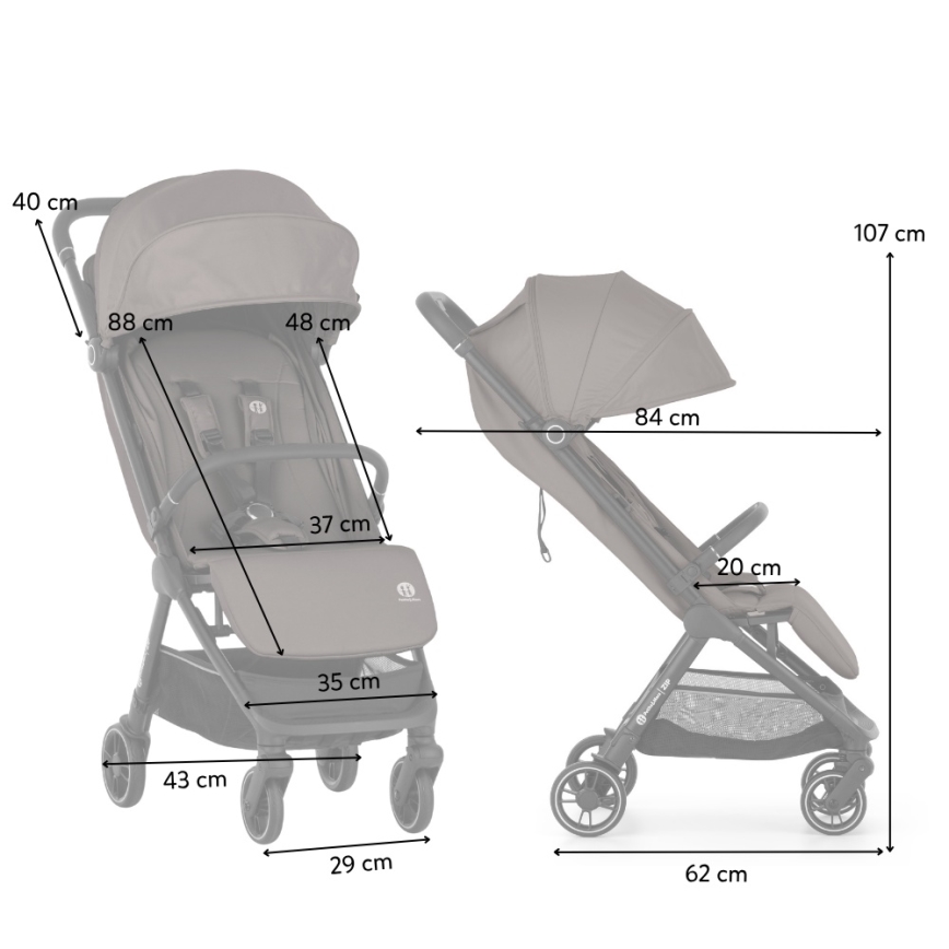 PETITE&MARS - Sporta rati ZIP Creamy Cocoa