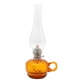 Petrolejas lampa MONIKA 34 cm dzintara rūtaina