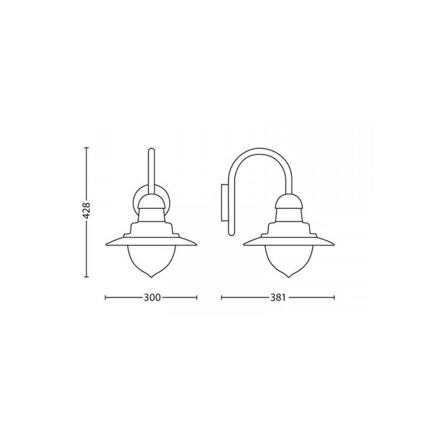 Philips 01652/06/PN - Āra sienas gaismeklis RAINDROP 1xE27/53W/230V IP44