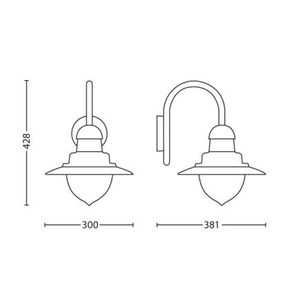 Philips 01652/30/PN - Āra sienas gaismeklis MYGARDEN RAINDROP 1xE27/60W/230V IP44