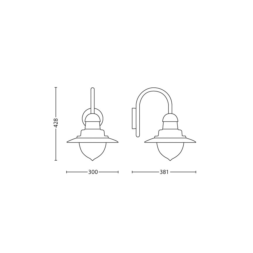 Philips 01652/30/PN - Āra sienas gaismeklis MYGARDEN RAINDROP 1xE27/60W/230V IP44