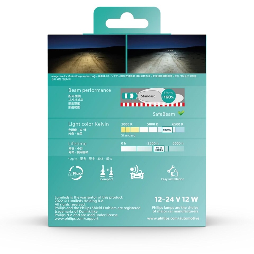 Philips 11342U51X2 - KOMPLEKTS 2x LED Auto spuldzes Ultinon Pro5100 H4 P43t-38/12W/12/24V 5800K