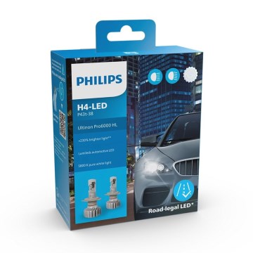 Philips 11342U6000X2 - KOMPLEKTS 2x LED Auto spuldze Ultinon Pro6000 H4 PX426d/18W/12V 5800K