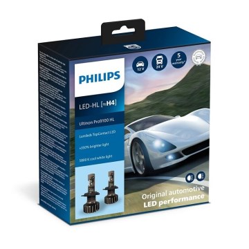Philips 11342U91X2 -KOMPLEKTS 2x LED Auto spuldze Ultinon 9100 H4 P43t-38/13,2W/12/24V 5800K