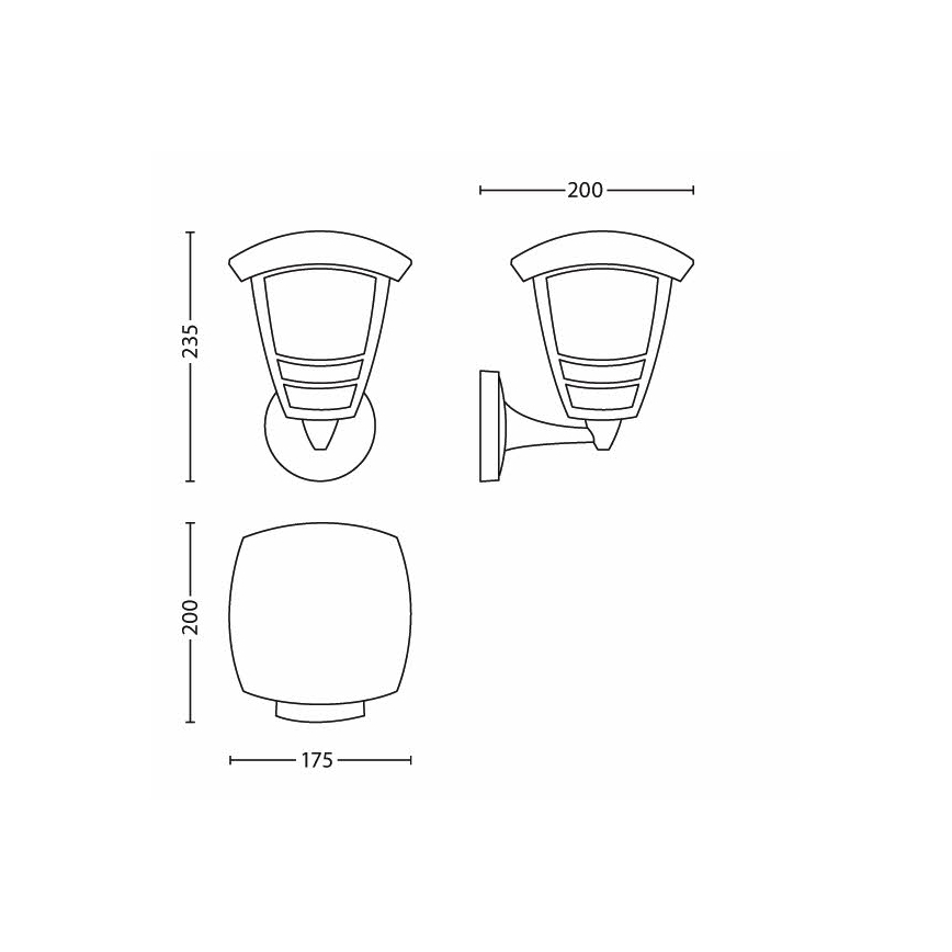 Philips 15380/30/16 - Āra sienas gaismeklis MYGARDEN CREEK 1xE27/60W/230V