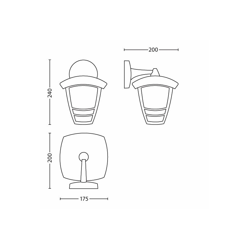 Philips - Āra sienas gaismeklis 1xE27/60W/230V