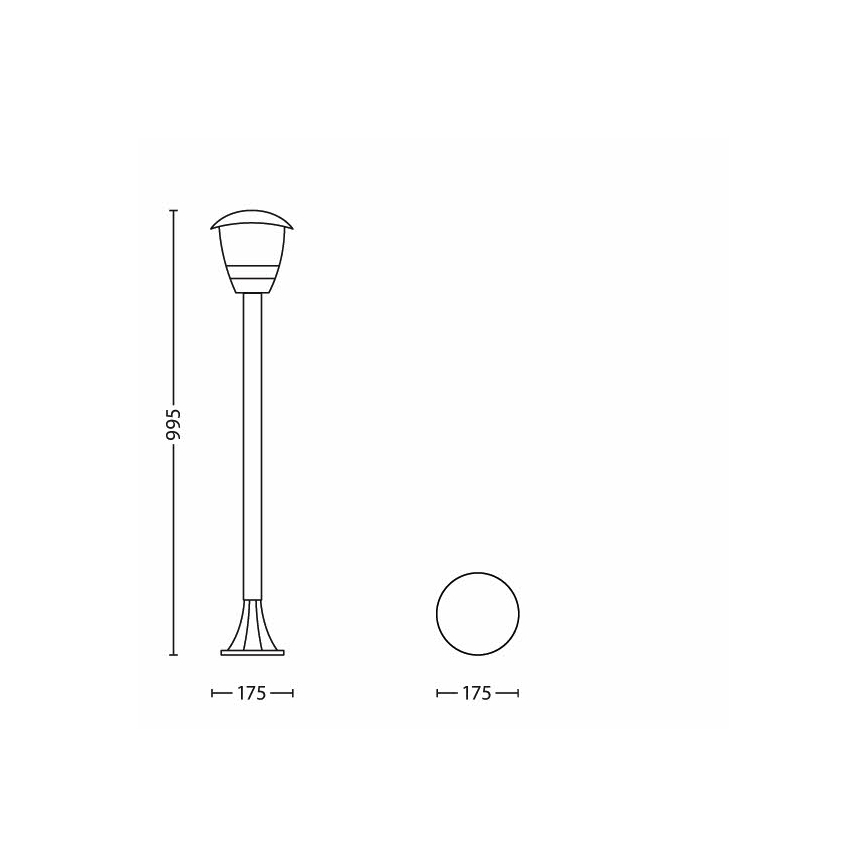 Philips 15383/30/16 - Āra lampa MYGARDEN CREEK 1xE27/60W/230V melns IP44