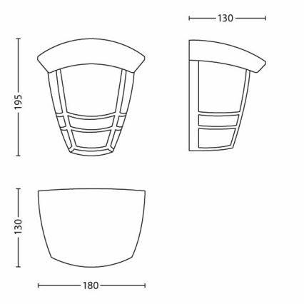 Philips - Āra sienas gaismeklis 1xE27/60W/230V