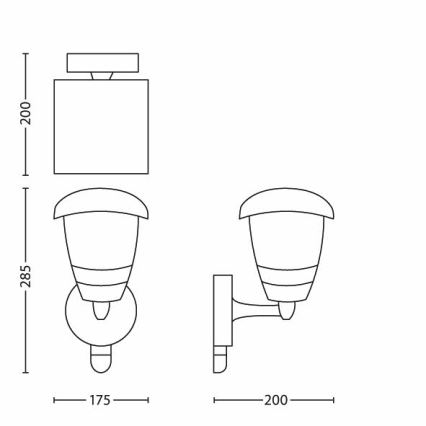 Philips - Āra sienas gaismeklis ar sensoru 1xE27/60W IP44