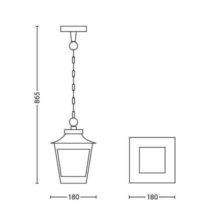 Philips 15406/86/PN - Āra lustra HEDGE 1xE27/60W/230V IP44