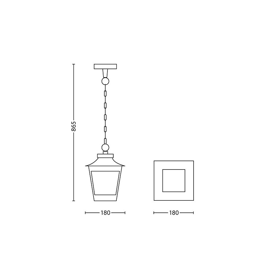 Philips 15406/86/PN - Āra lustra HEDGE 1xE27/60W/230V IP44
