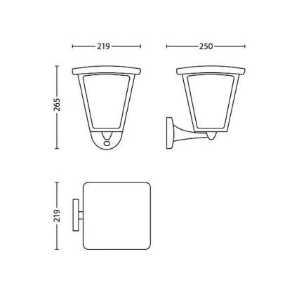 Philips 15488/30/16 - LED Āra apgaismojums ar sensoru COTTAGE 1xLED/4,5W/230V