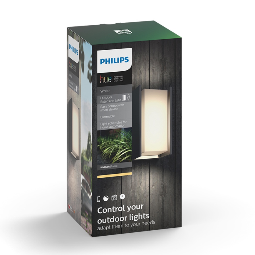 Philips - LED Aptumšojama āra sienas lampa Hue TURACO 1xE27/9,5W/230V IP44