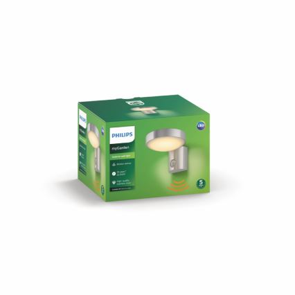 Philips 16491/47/P0 - LED Āra sienas gaismeklis ar sensoru MYGARDEN COCKATOO 1xLED/8W/230V IP44