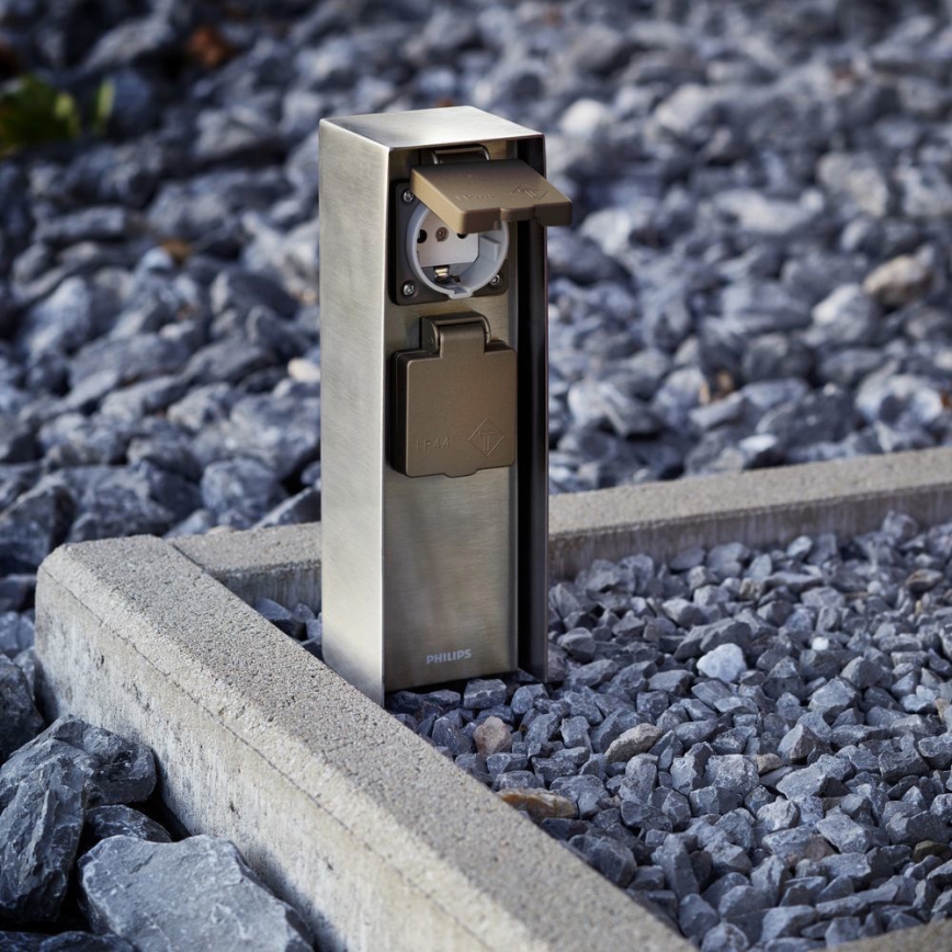 Philips 17108/47/16 - Āra kontakligdzdu kolonna MYGARDEN ROCK 230V IP44 SCHUKO