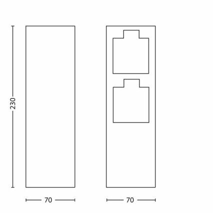 Philips 17108/47/16 - Āra kontakligdzdu kolonna MYGARDEN ROCK 230V IP44 SCHUKO