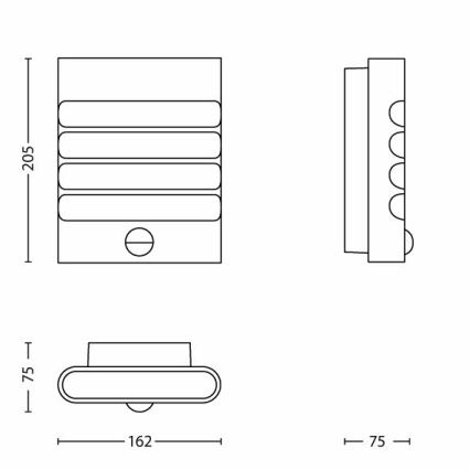 Philips – LED Āra apgaismojums ar sensoru 1×LED/3W IP44