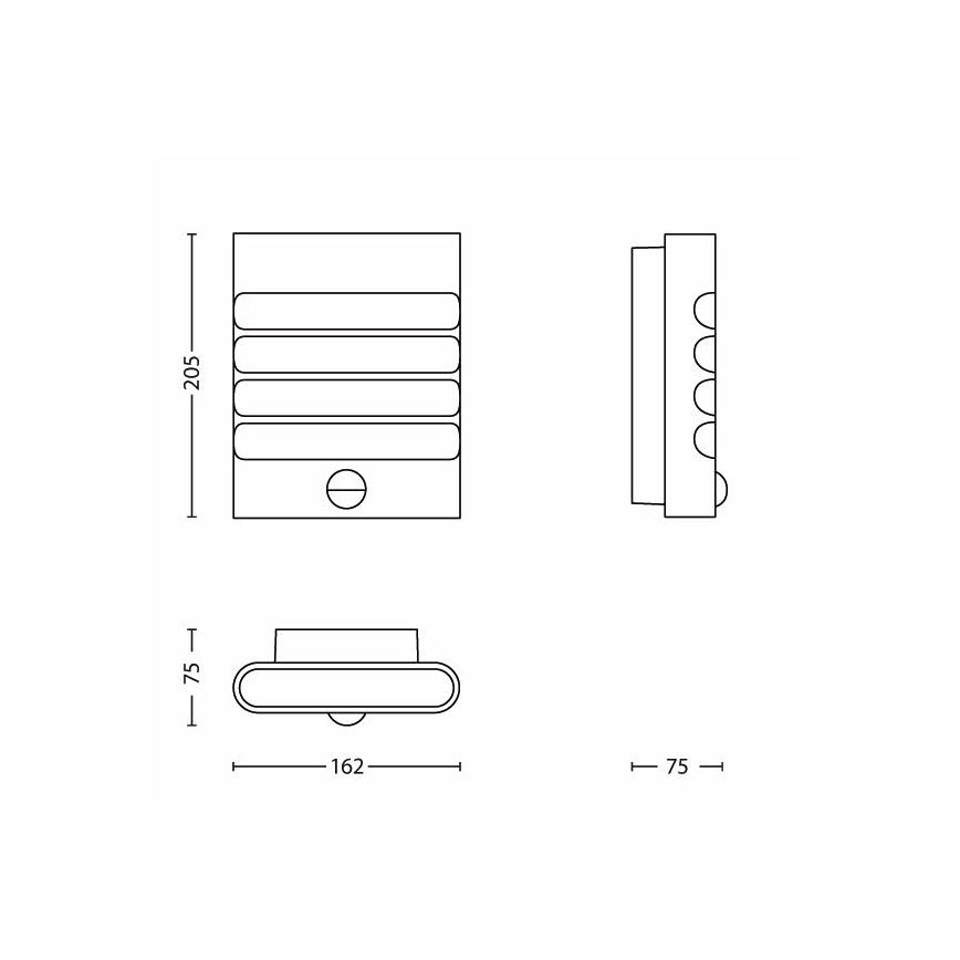 Philips – LED Āra apgaismojums ar sensoru 1×LED/3W IP44