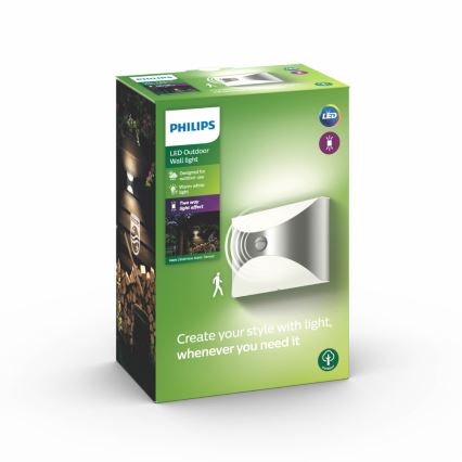 Philips - āra LED gaismeklis ar sensoru/6W/230V IP44