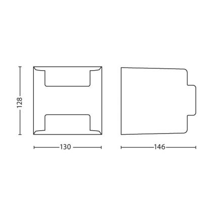 Philips - Āra sienas lampa 2xLED/4,5W/230V IP44