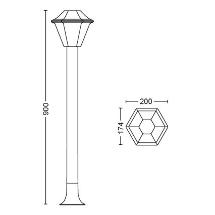 Philips 17388/43/PN - Āra lampa MYGARDEN CURASSOW 1xE27/42W/230V IP44