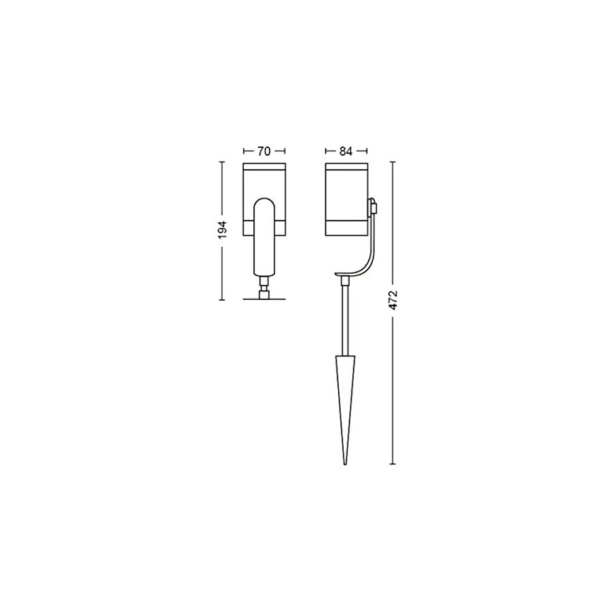 Philips - LED RGB Āra starmetis Hue LILY LED/8W/230V IP65