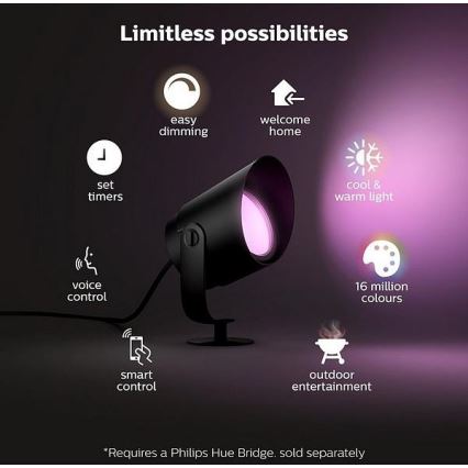 Philips - LED RGB regulējama āra lampa Hue LILY LED/15W/230V IP65