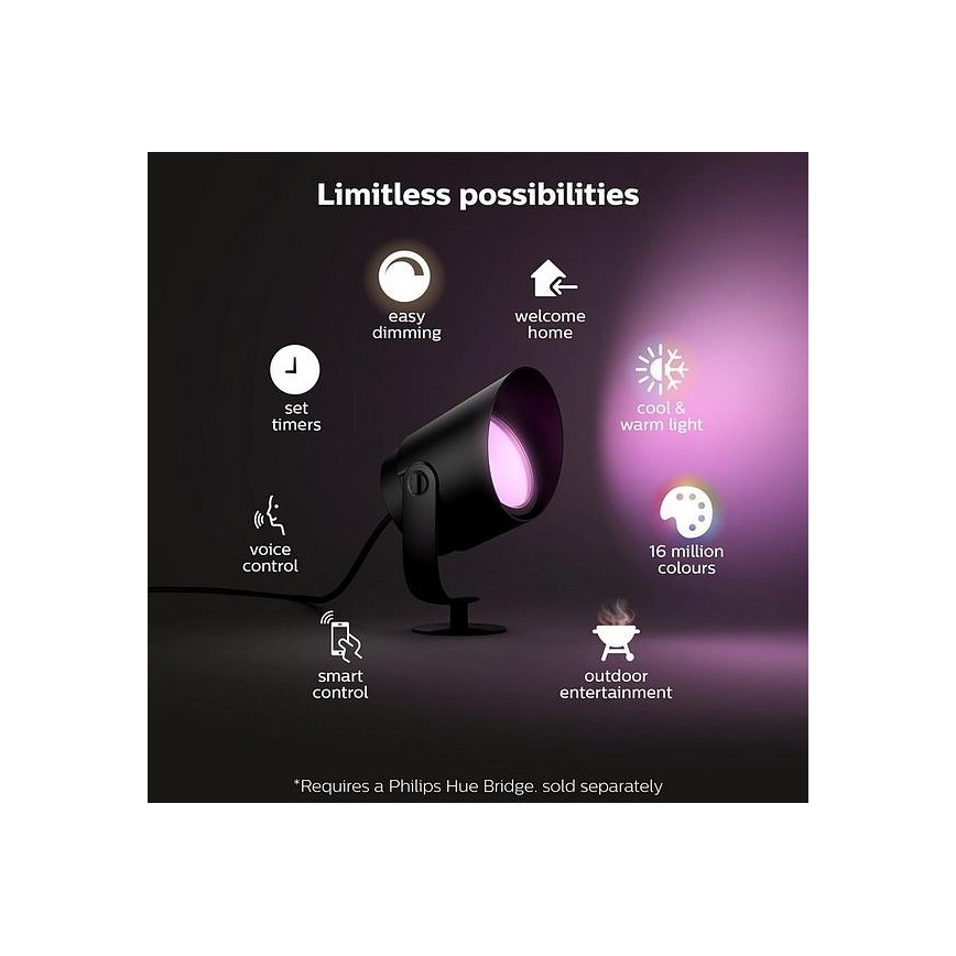 Philips - LED RGB regulējama āra lampa Hue LILY LED/15W/230V IP65