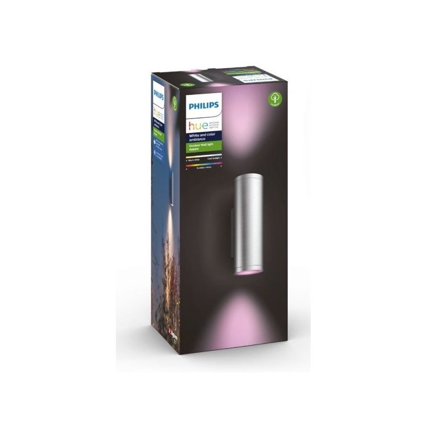 Philips - LED RGBW Aptumšojama āra sienas lampa Hue APPEAR 2xLED/8W/230V IP44
