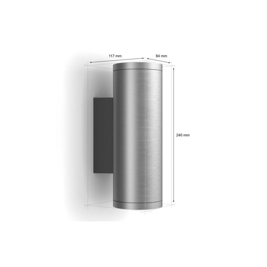 Philips - LED RGBW Aptumšojama āra sienas lampa Hue APPEAR 2xLED/8W/230V IP44