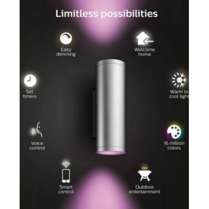 Philips - LED RGBW Aptumšojama āra sienas lampa Hue APPEAR 2xLED/8W/230V IP44